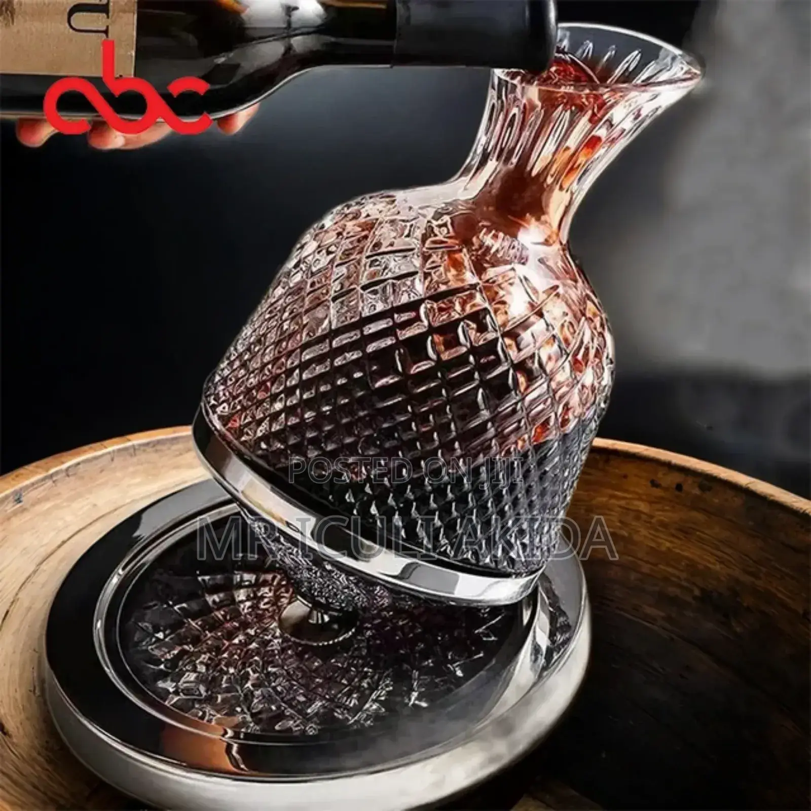 1500ml 3600spin Rotate Crystal Wine Glass Decanter
