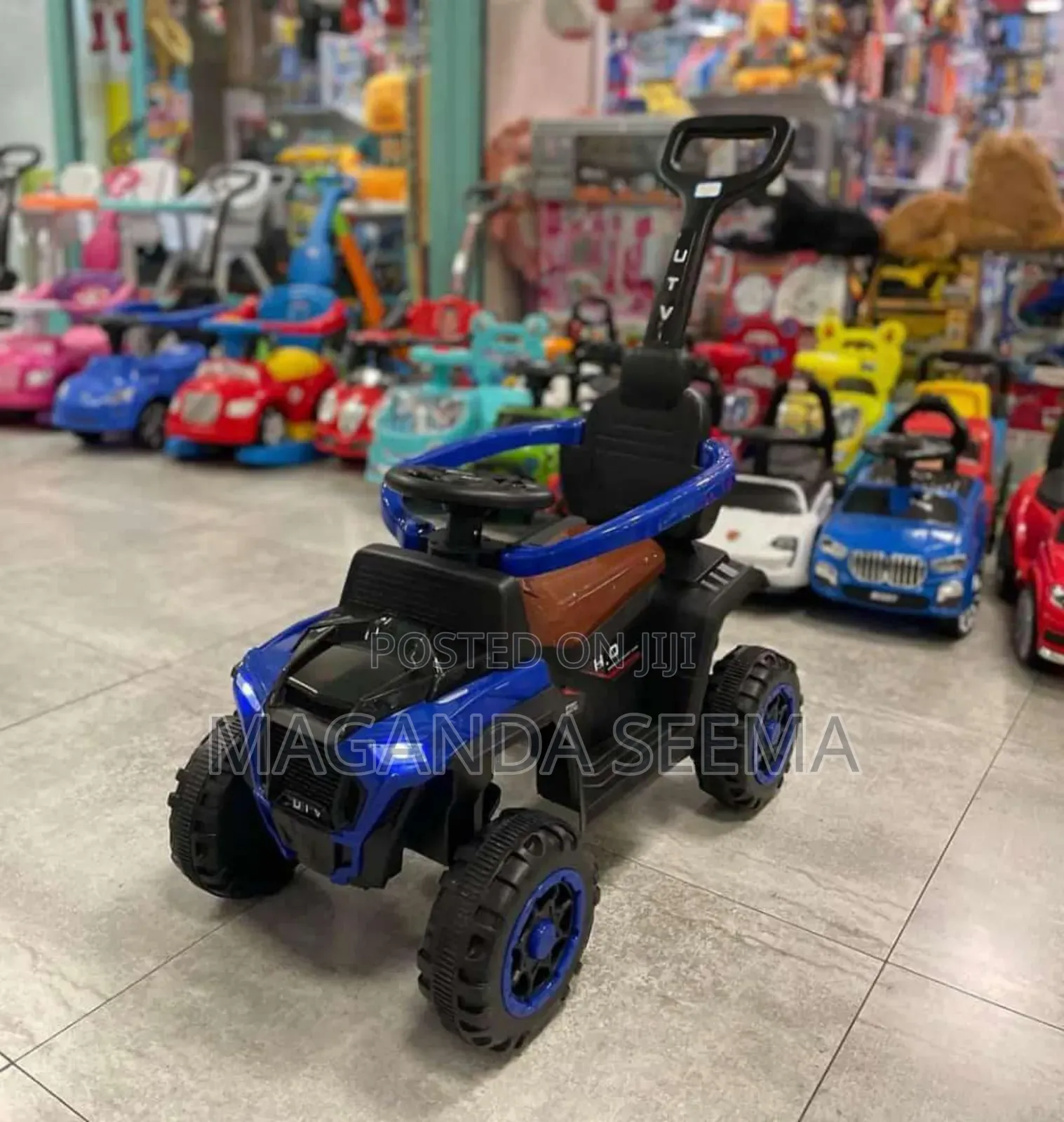 Pushing Baby Car