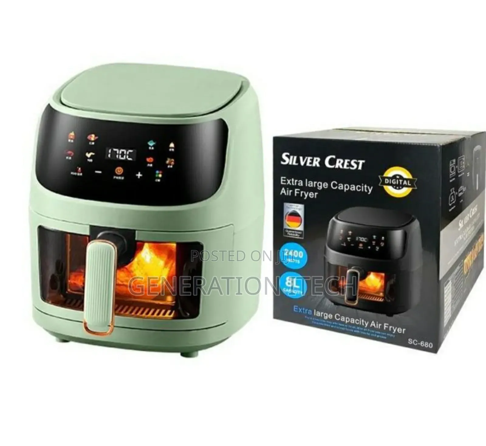 Silver Crest 8L / 8 Liters Digital Air Fryer - Multicolor