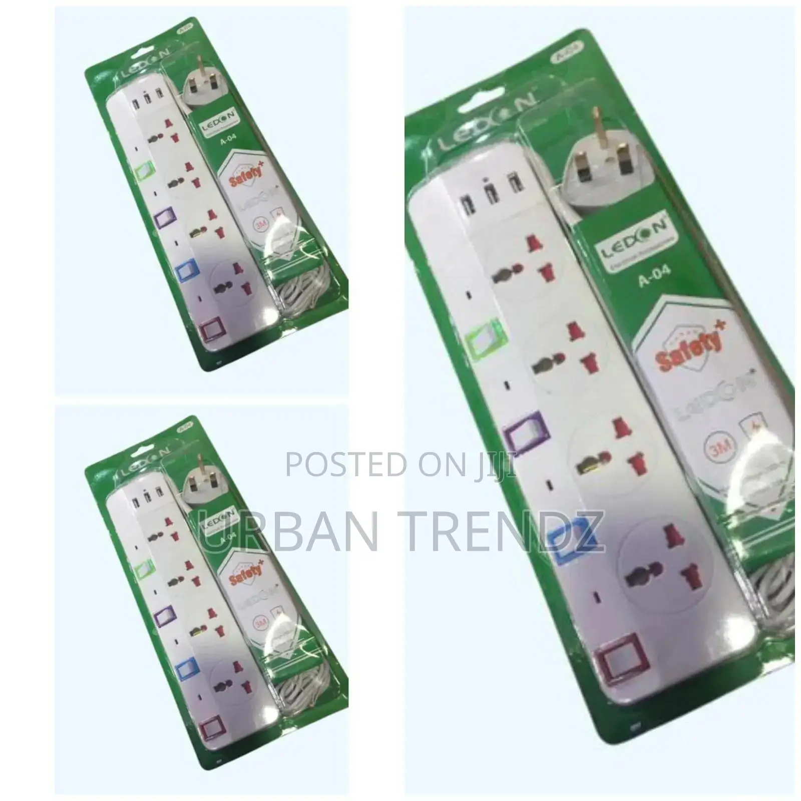 Ledon 4 Way Extension Cables- White
