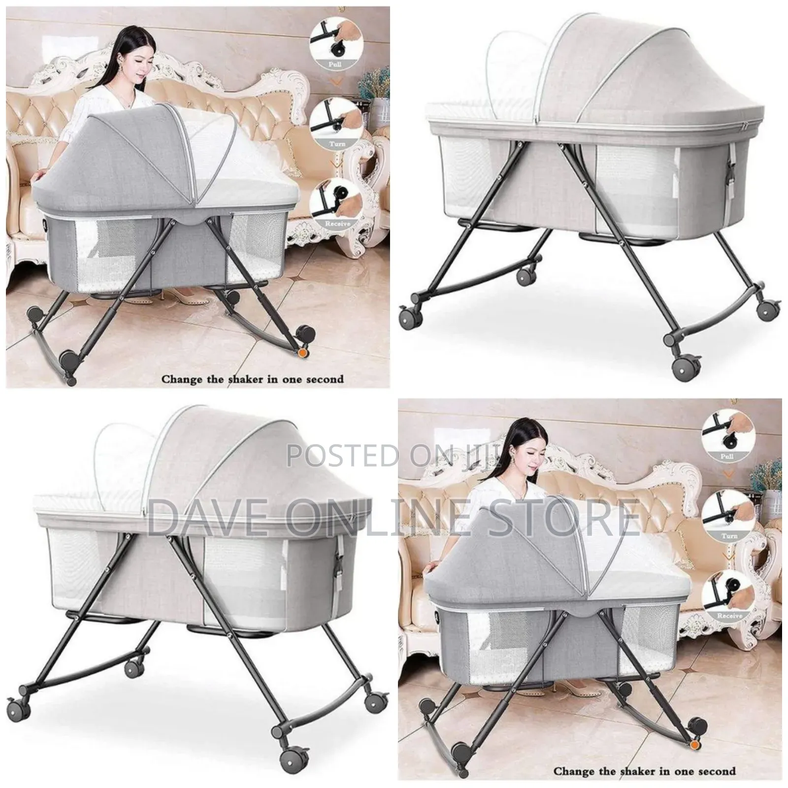 Folding Playpen With 360° Universal Wheel - Multicoloured