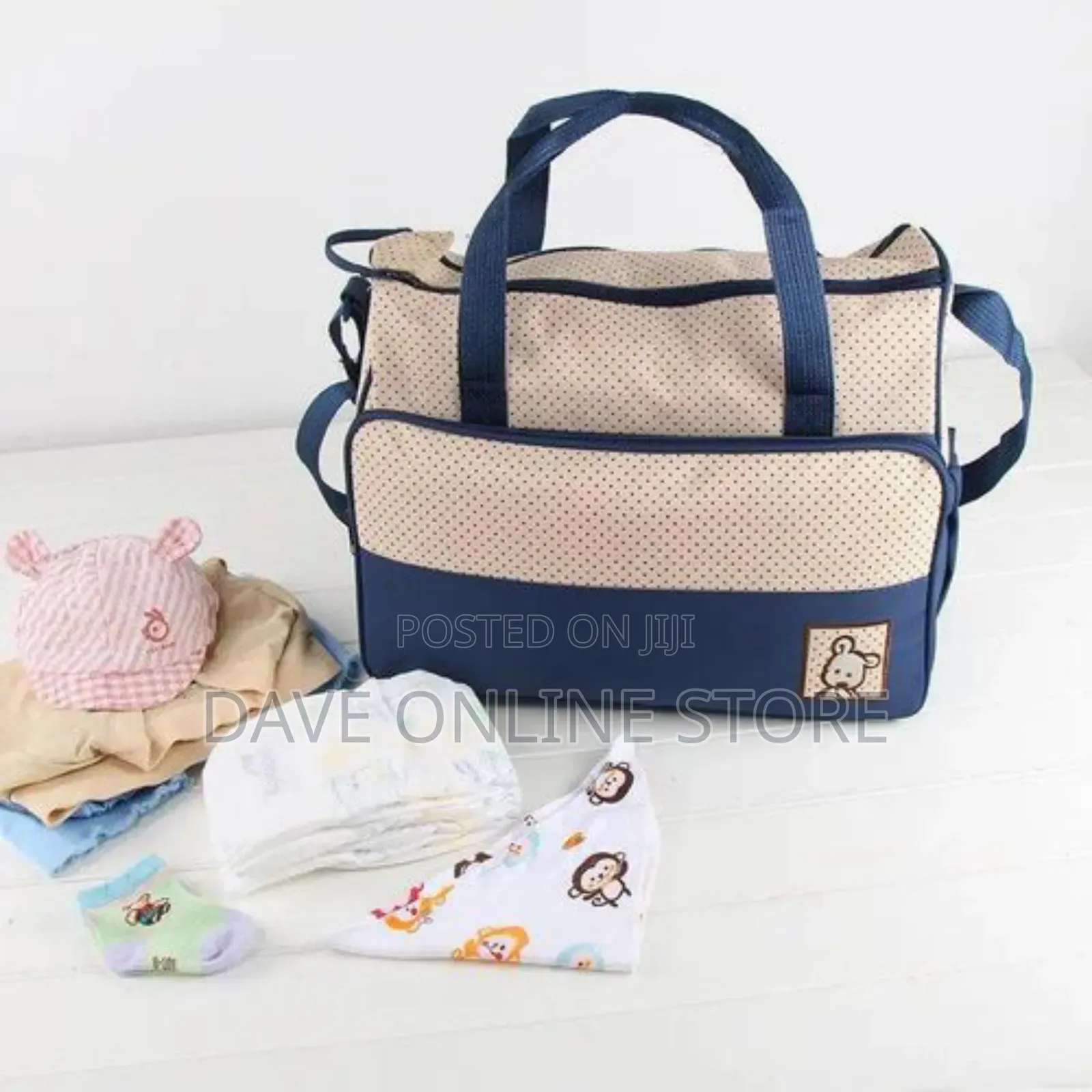 Maternity 5pcs Nappy Baby Diaper Bag Tote Baby Set -Blue
