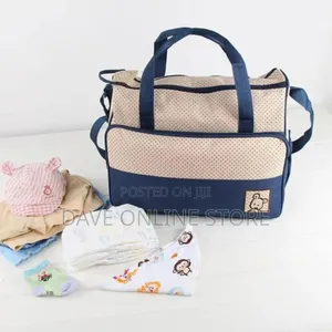Maternity 5pcs Nappy Baby Diaper Bag Tote Baby Set -Blue