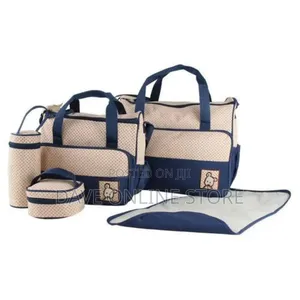 Maternity 5pcs Nappy Baby Diaper Bag Tote Baby Set -Blue