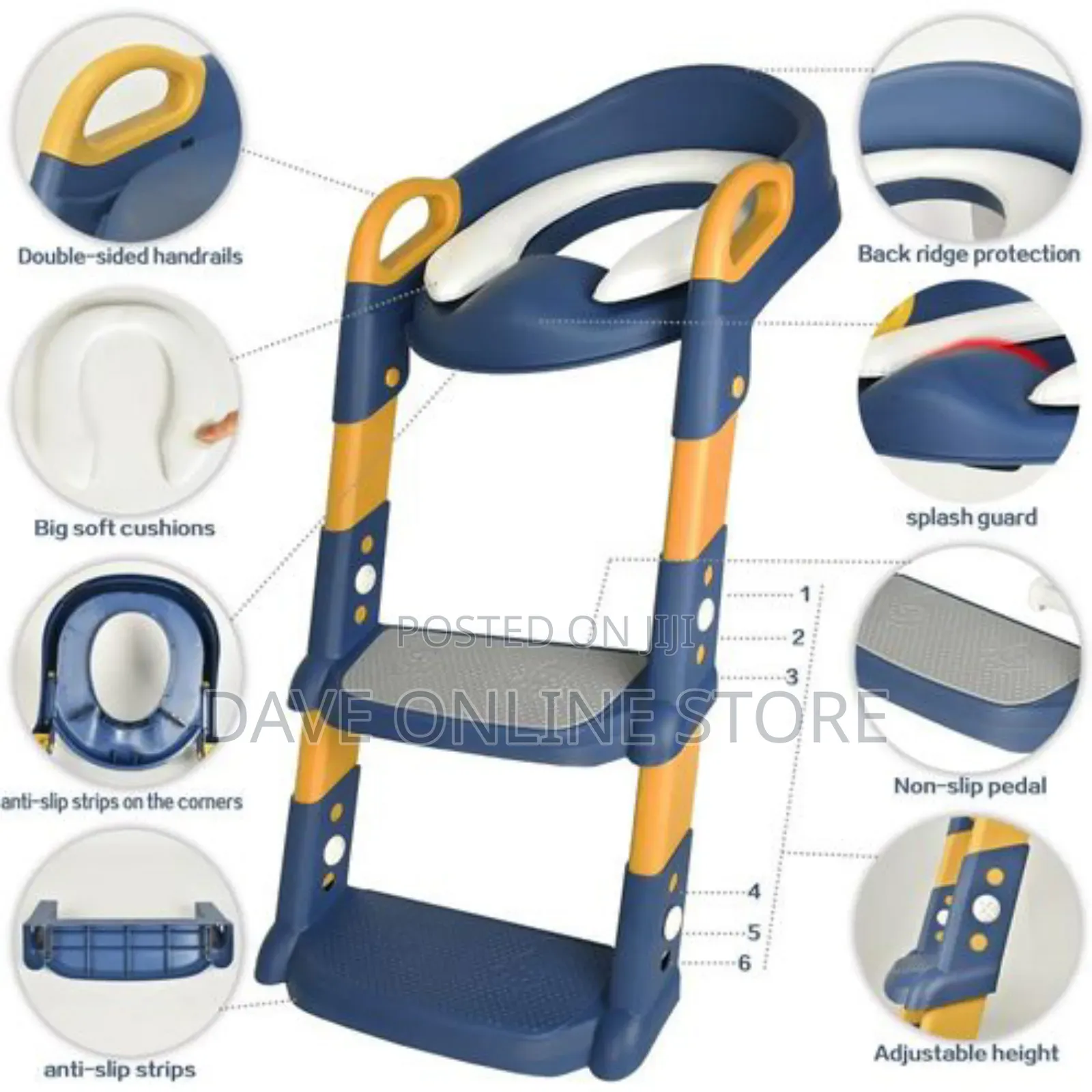 Kids Toilet Ladder Yellow Black