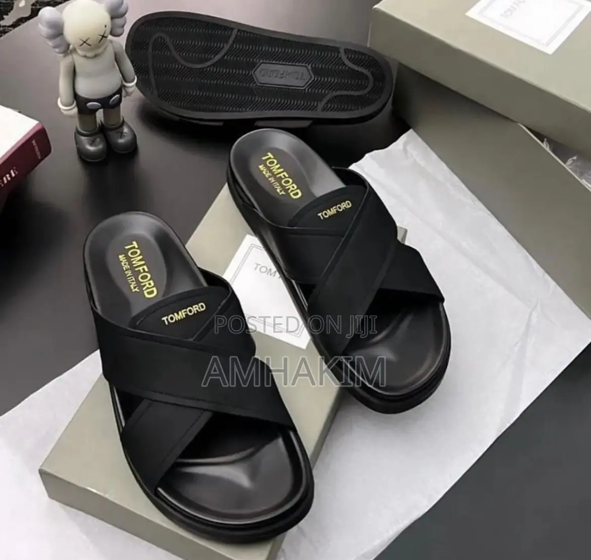 Classic Men Designer Tomford Crossed Sandals in Stock