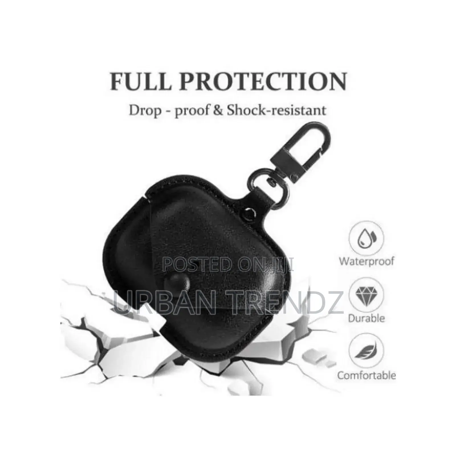 Earbuds Case Cover Compatible for Genuine Leathercase -Black