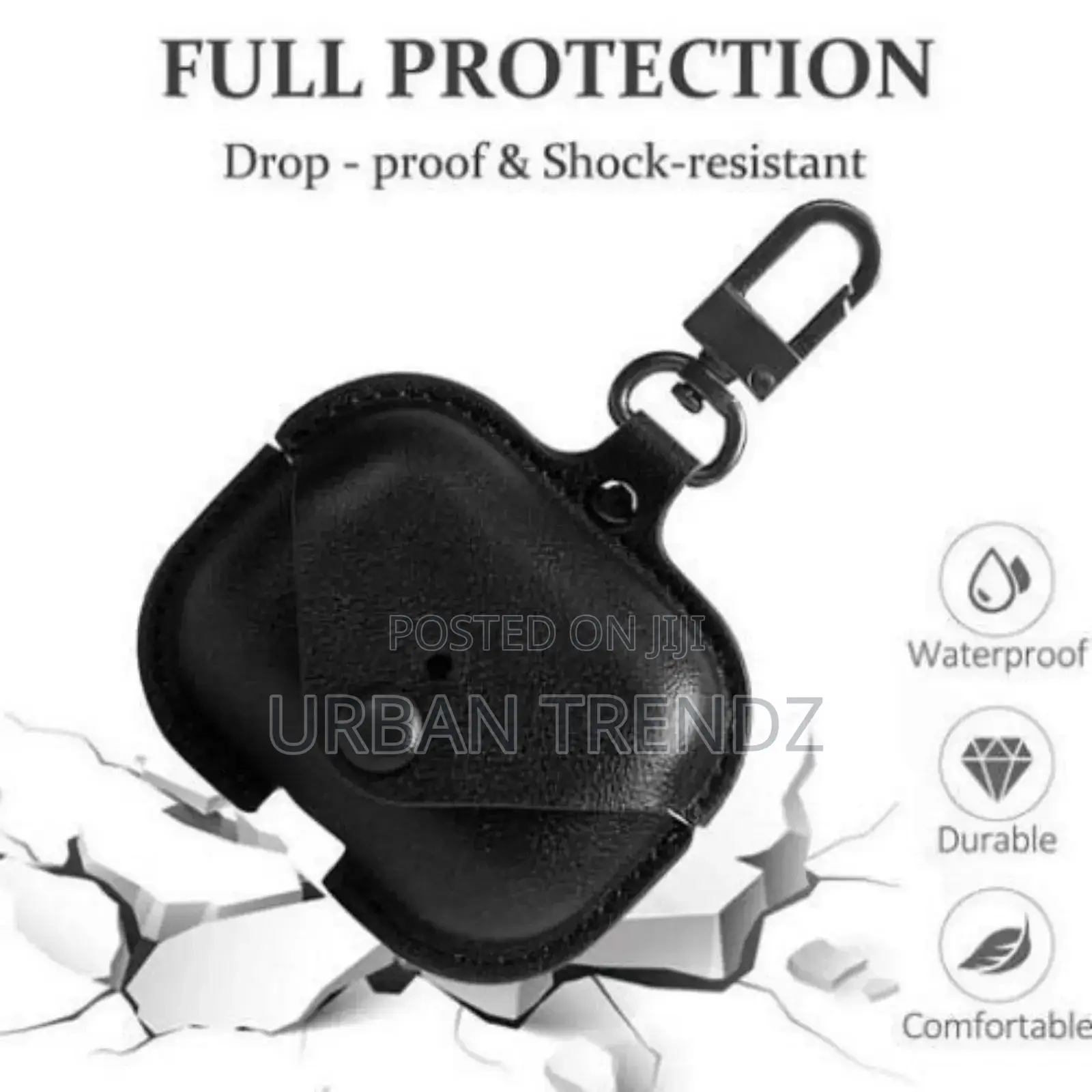 Earbuds Case Cover Compatible for Genuine Leathercase -Black