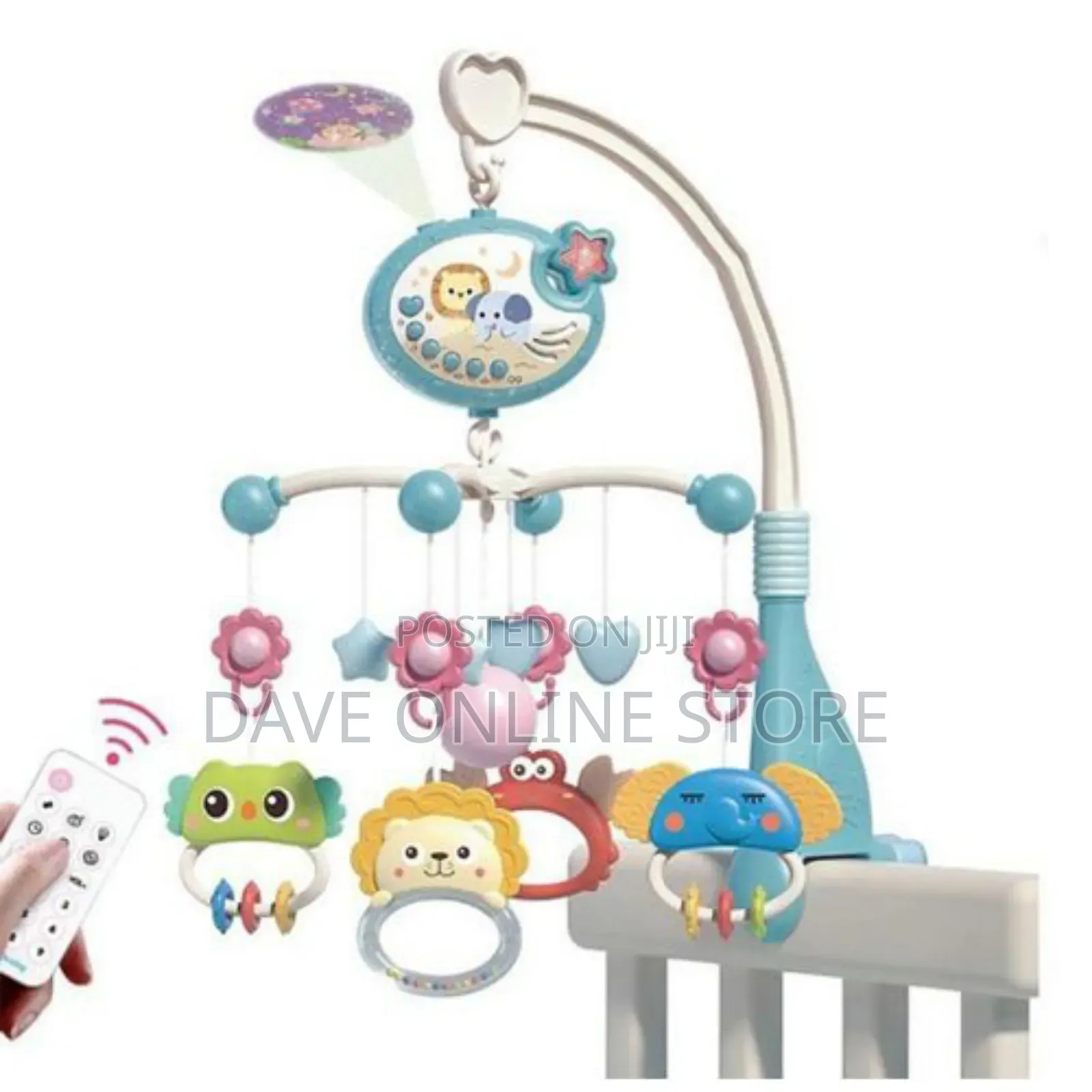 Baby Bed Musical Bed Bells With 360 Rotation-White