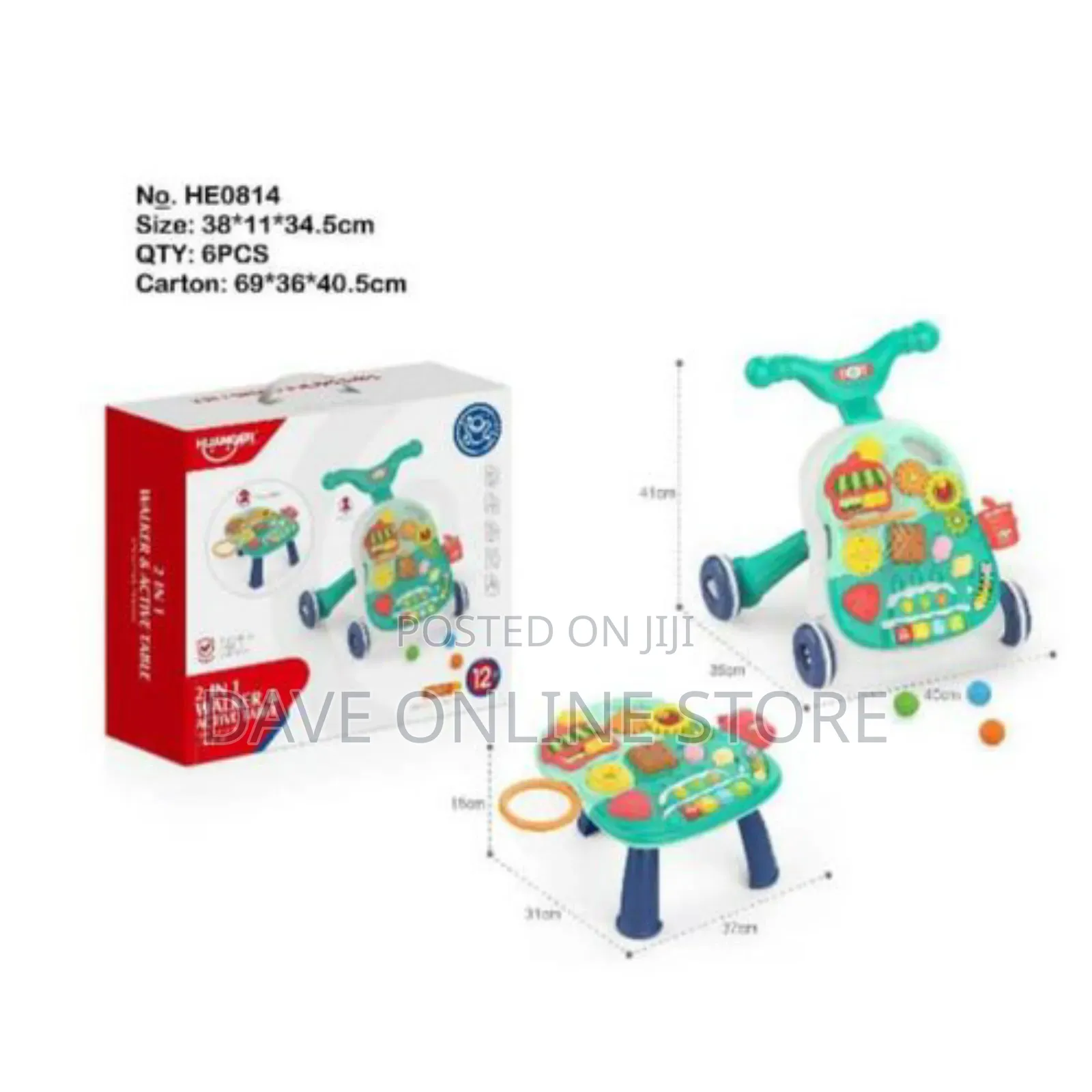 2 in 1 Baby Push Walker-Blue
