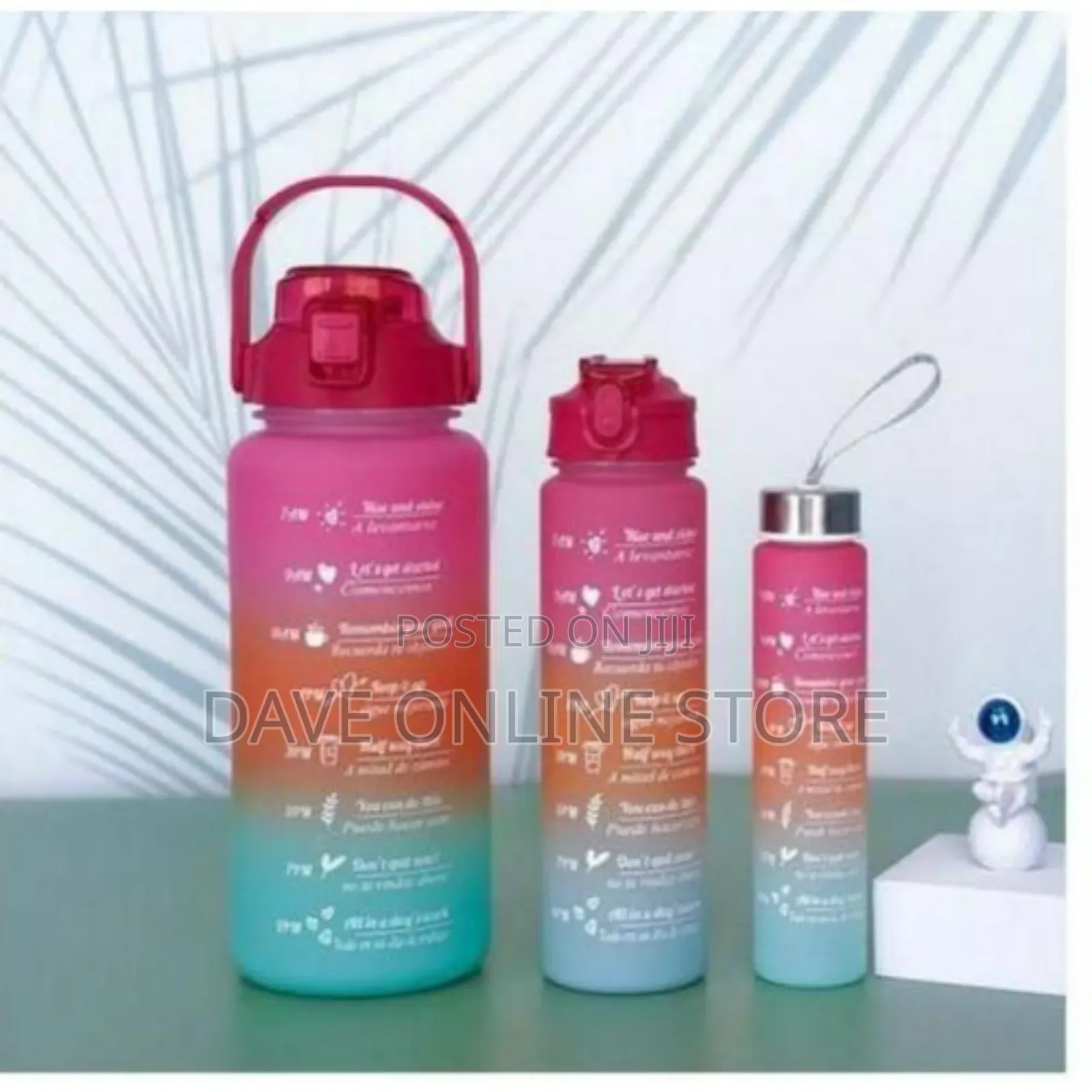 3in1 Extra Large Water Bottle Set Multicolor