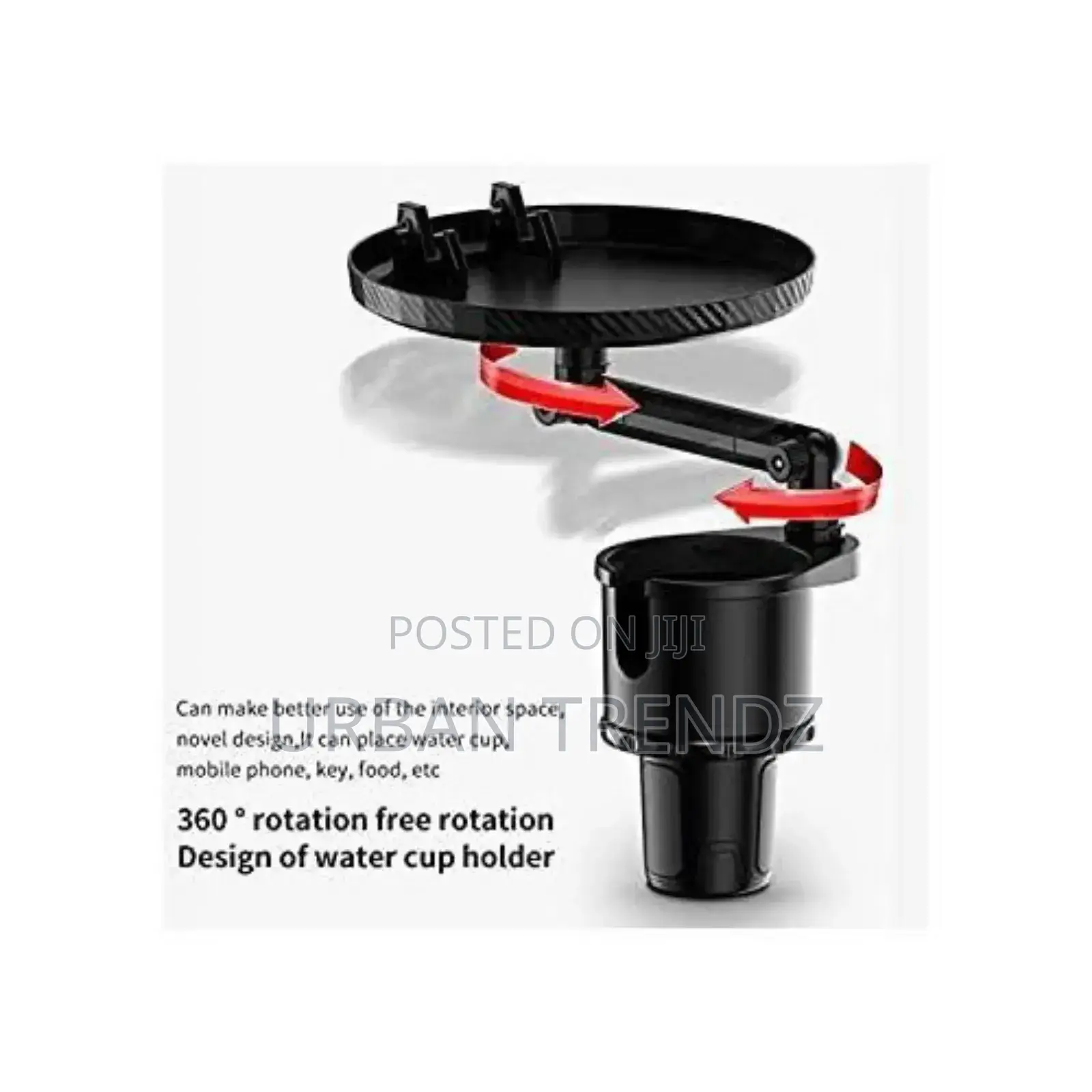 Car Food Tray Cup Holder - Black