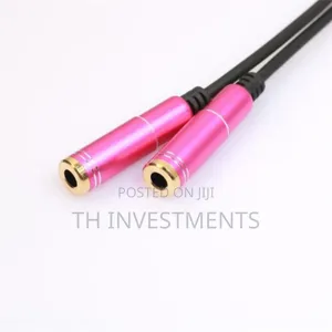 3.5mm 1 Male Jack Plug to 2 Female Sockets Y Splitter Cable