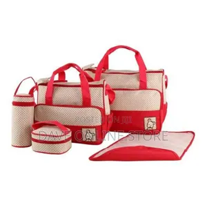 5 Pieces Baby Diaper Dot Bag - Red