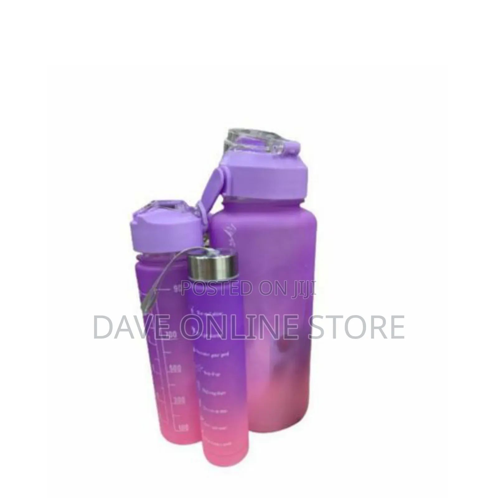 3in1 Extra Large Water Bottle Set Pink Purple Multicolor