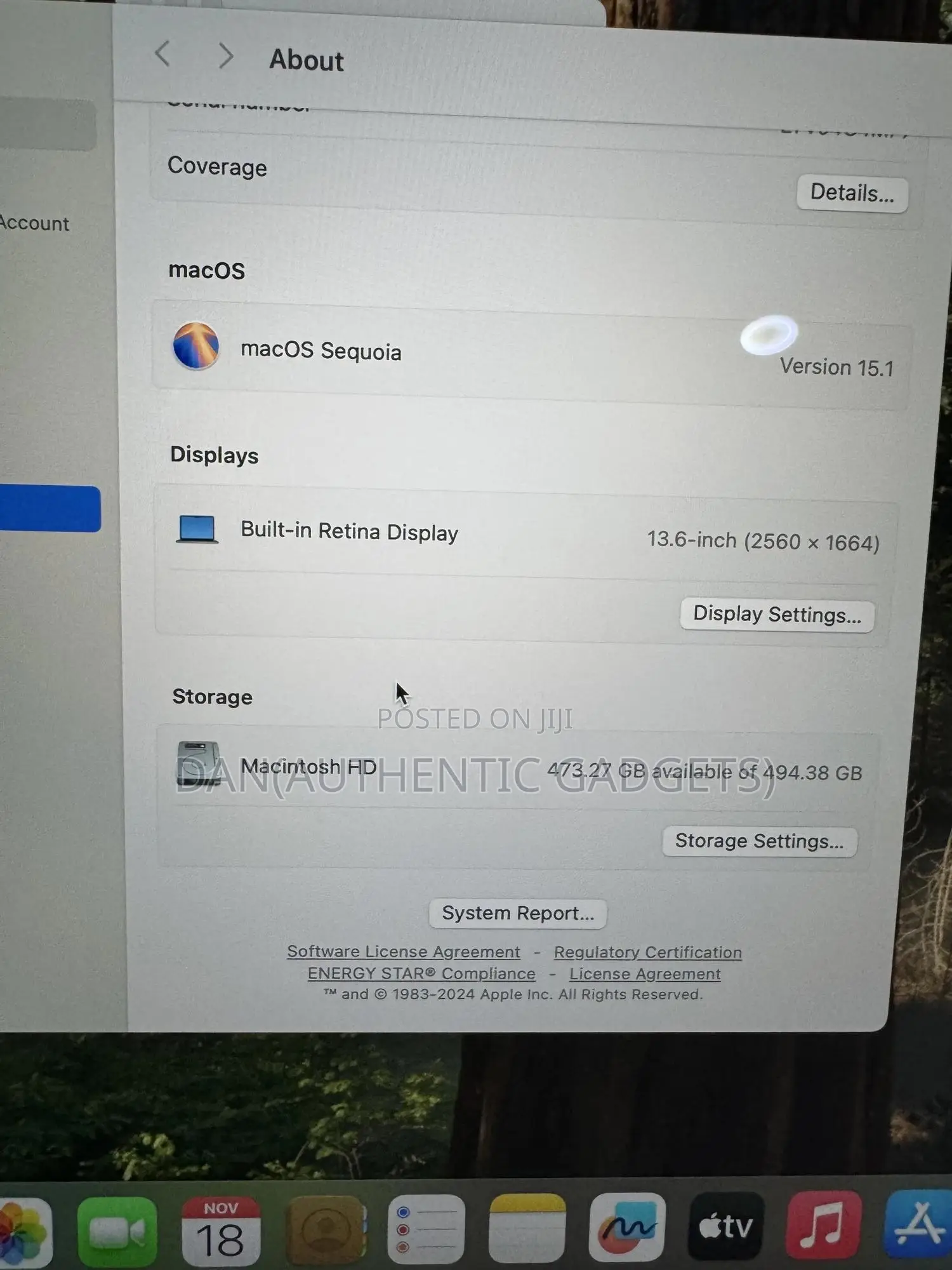 New Laptop Apple MacBook Air 2024 M3 13-Inch 8GB Apple M3 SSD 512GB