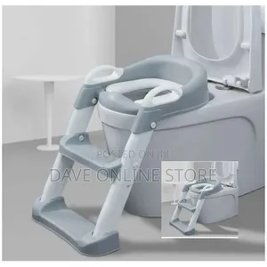 Baby Toilet Trainer Seat Toilet Ladder Grey. White