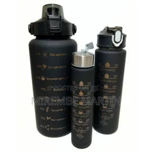 3in1 Extra Large Black Water Bottle Set