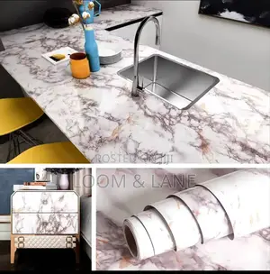5m by 45cm Modern Marble Waterproof Adhesive Wallpaper