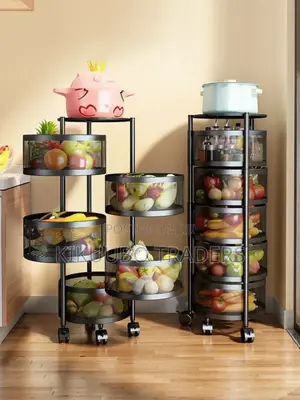 5 Layer Rotating Movable Kitchen Storage Rack