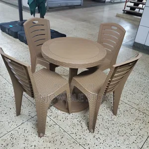 Hotel Set of Plastic Chairs and Table