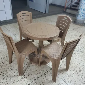 Hotel Set of Plastic Chairs and Table