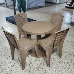 Hotel Set of Plastic Chairs and Table