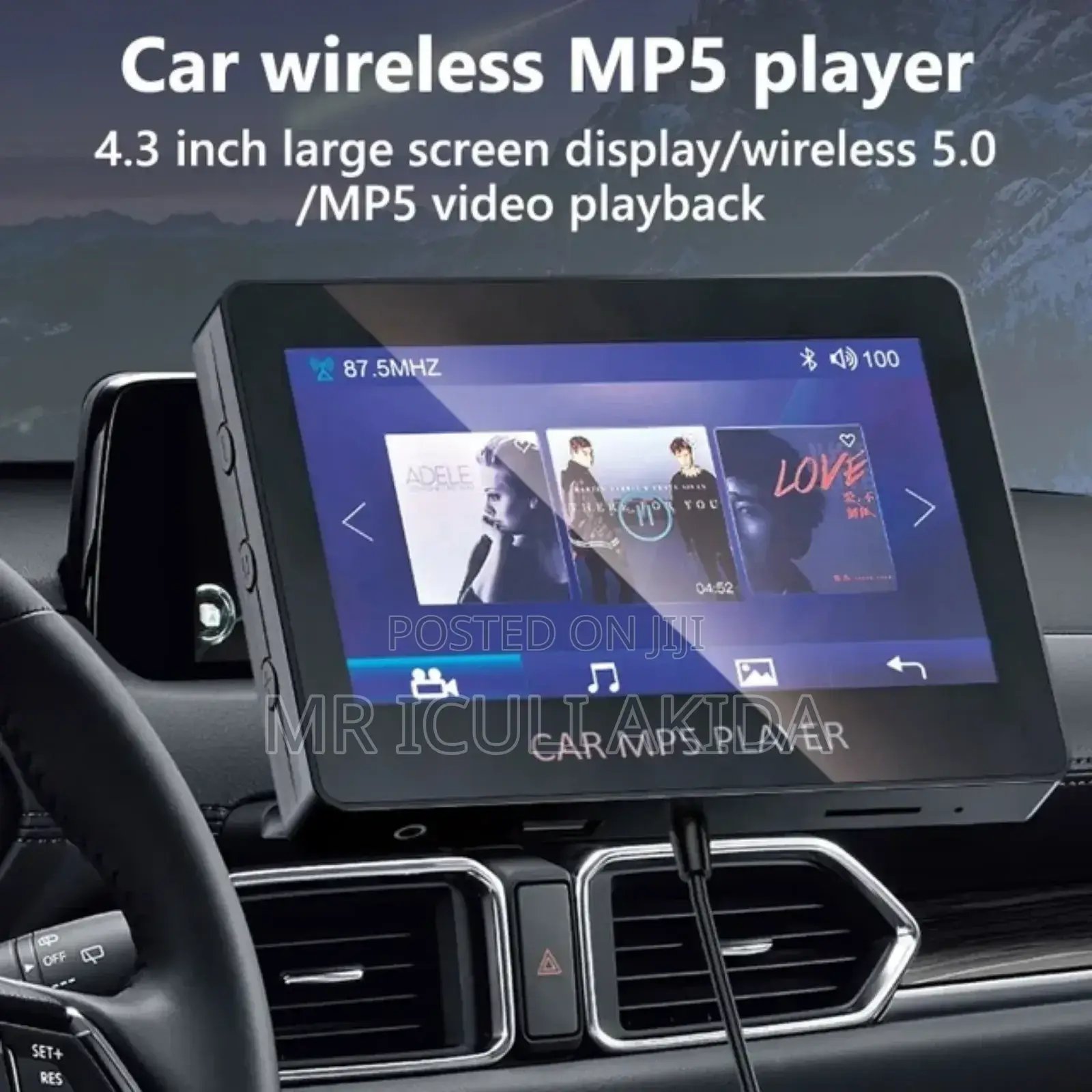 4.3"Display Car MP5 AUX TF Disk Player Remote FM Transmiter