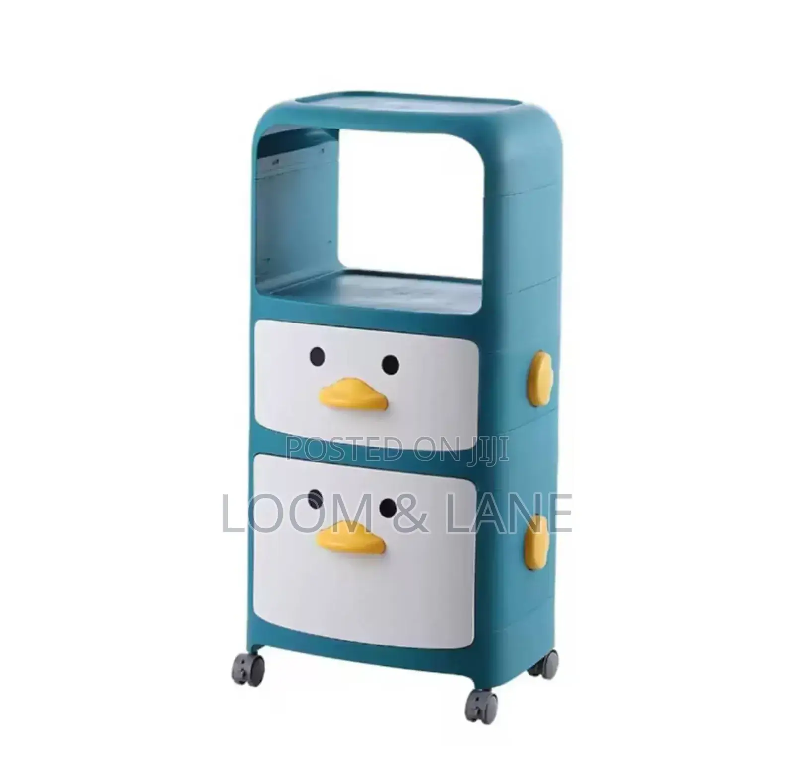 2 Layers Kids Cartoon Drawer Storage Cabinet