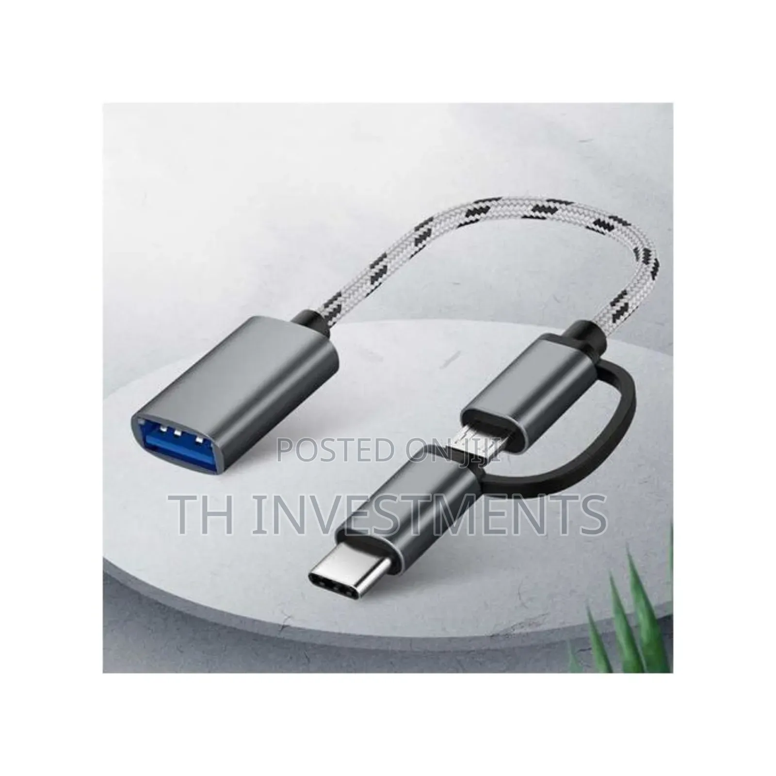 Type-C Male + Micro Usb Male Female Otg Adapter