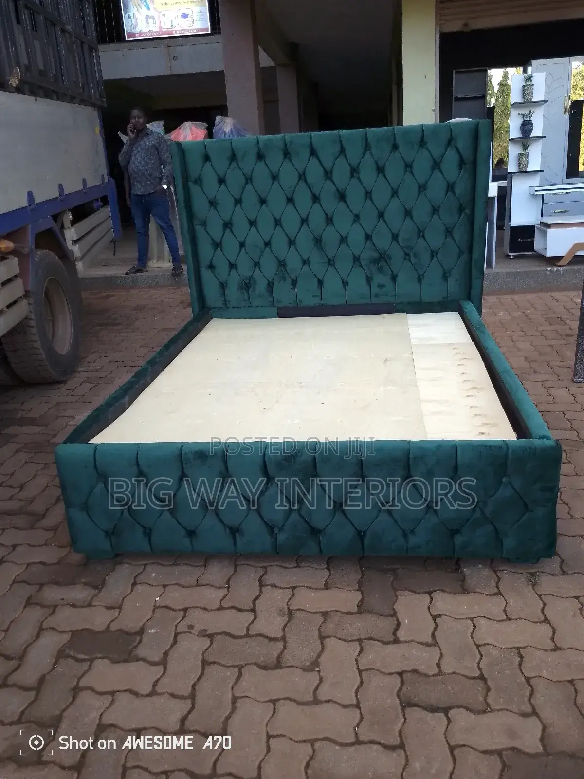 5by6 Bed Green Fabric