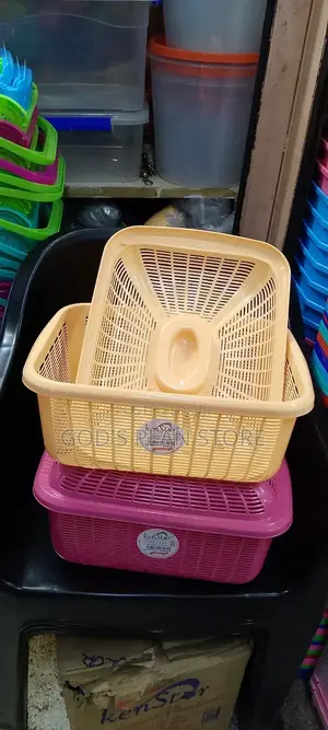 Plastic Basket Square With a Cover for Kitchen Tools Stand