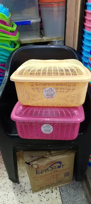 Plastic Basket Square With a Cover for Kitchen Tools Stand