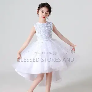 Girls White Party Dress