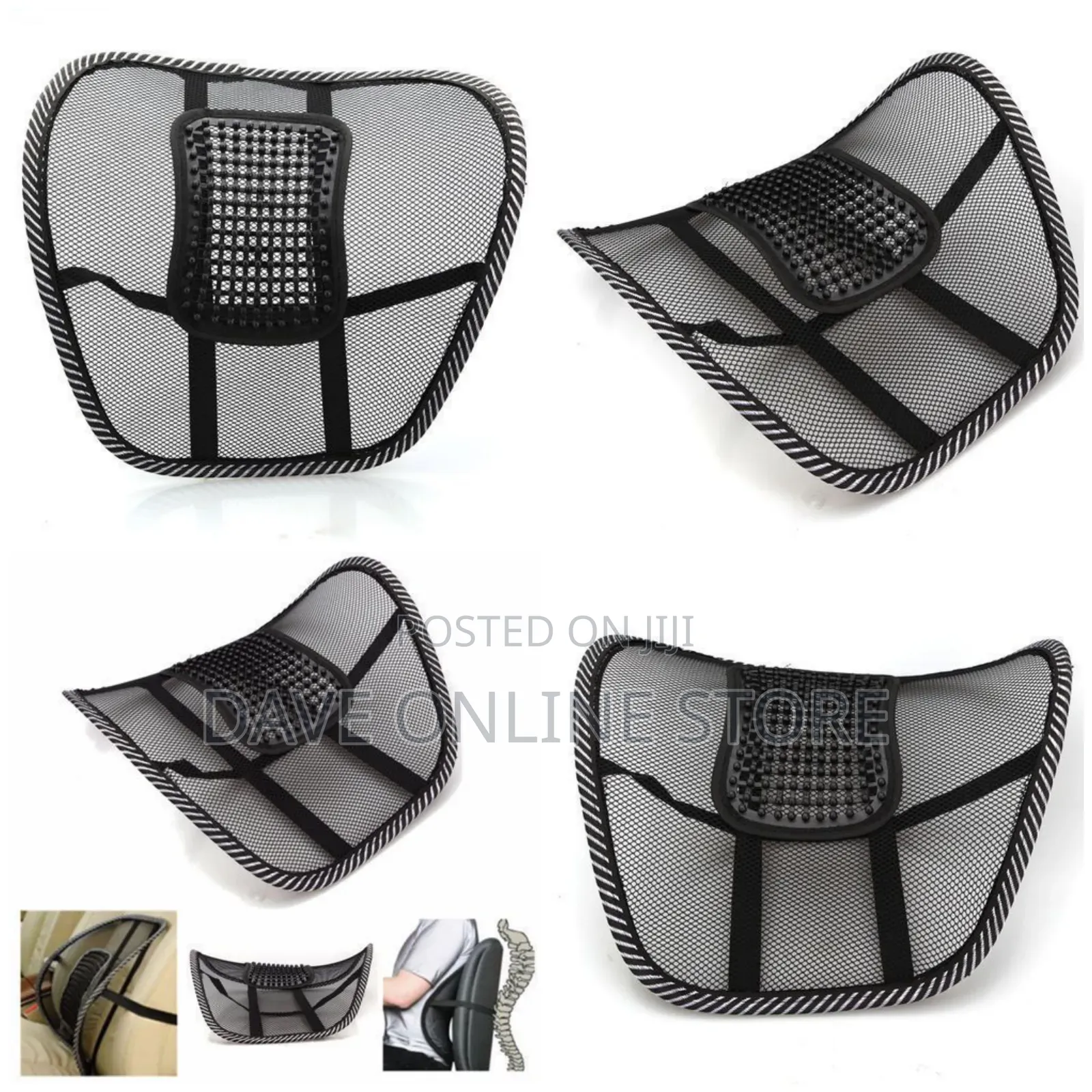 2pcs Mesh Lumbar Back Brace Support Office