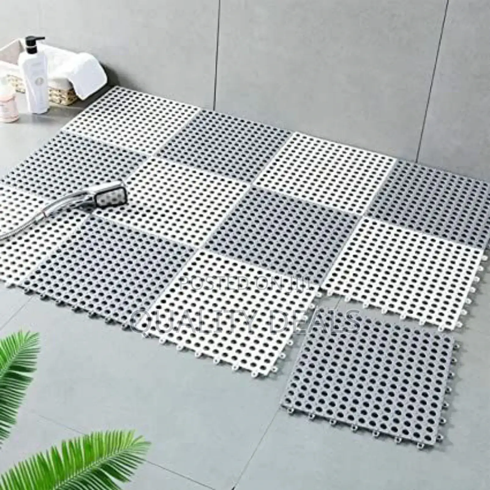 6pcs Interlocking Nonslip Bathroom Floor Tile Rubber Mat