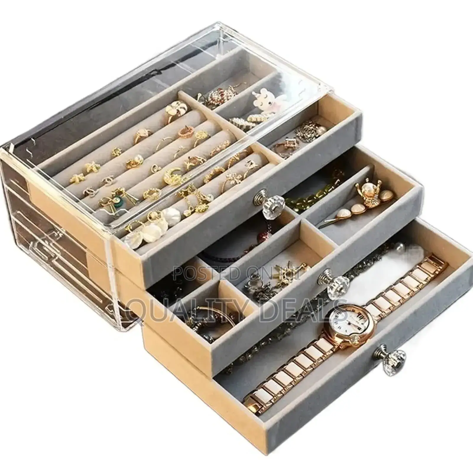 3 Drawer Jewelry Organizer Storage Box