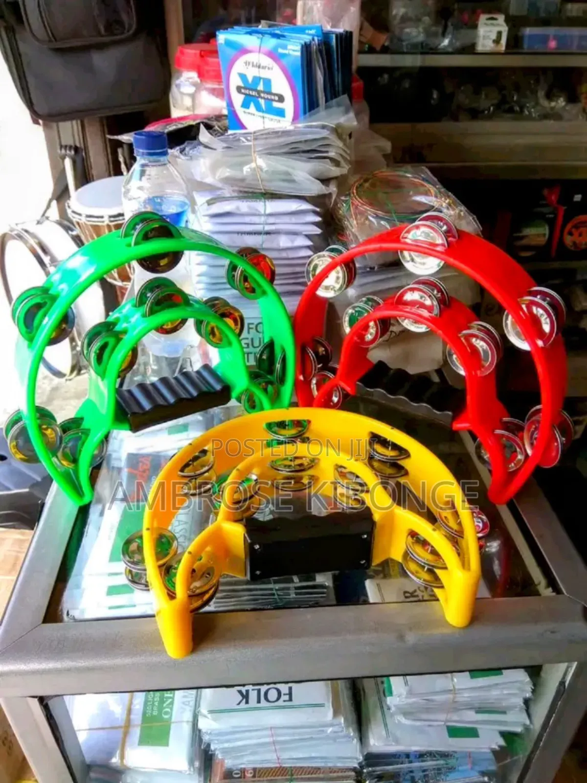 Stainless Steel Percussion Tambourines in Veriety of Colors.