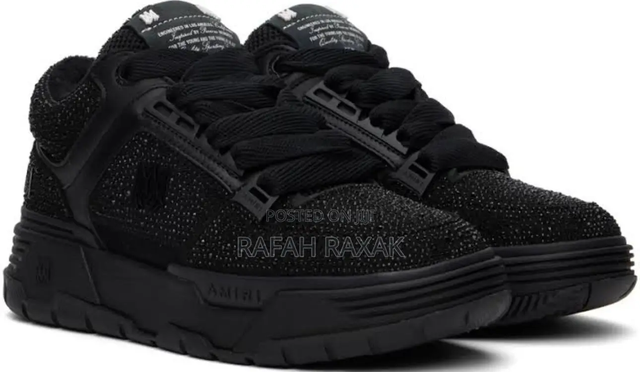 Original Triple Black Amiri Crystal MA-1 Luxury Sneakers