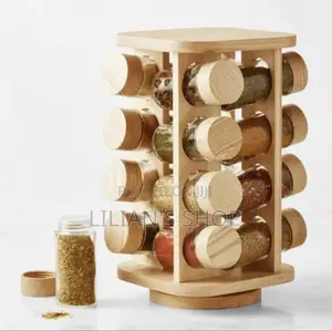 Bamboo, Countertop 16jars Spice Rack