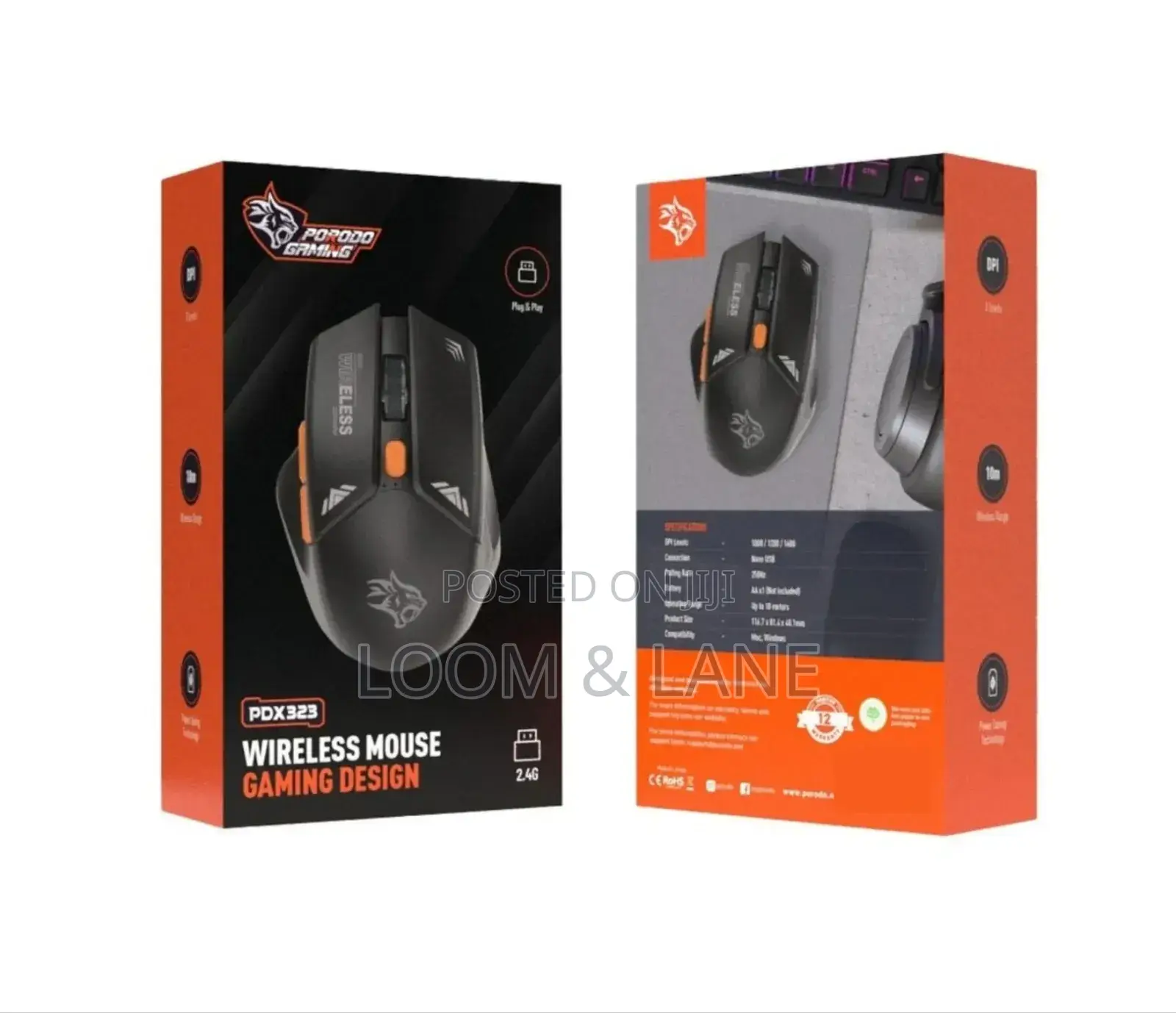 PORODO Wireless Mouse Gaming Design