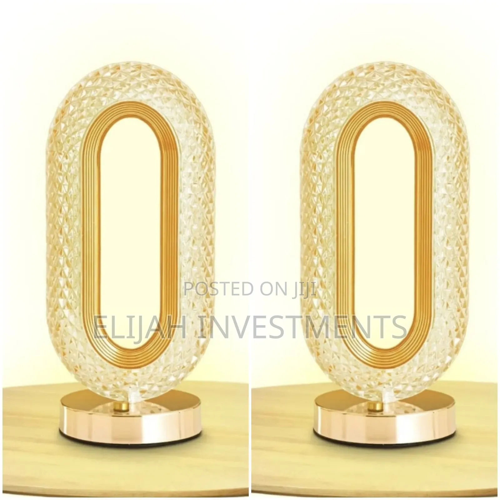 Luxurious Oval Crystal Led Table Lamp