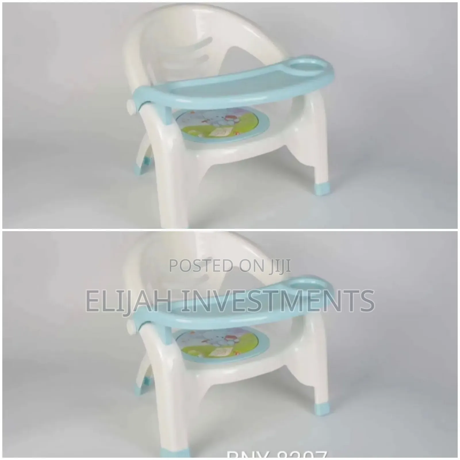 Safe and Stylish White Feeding Chair.
