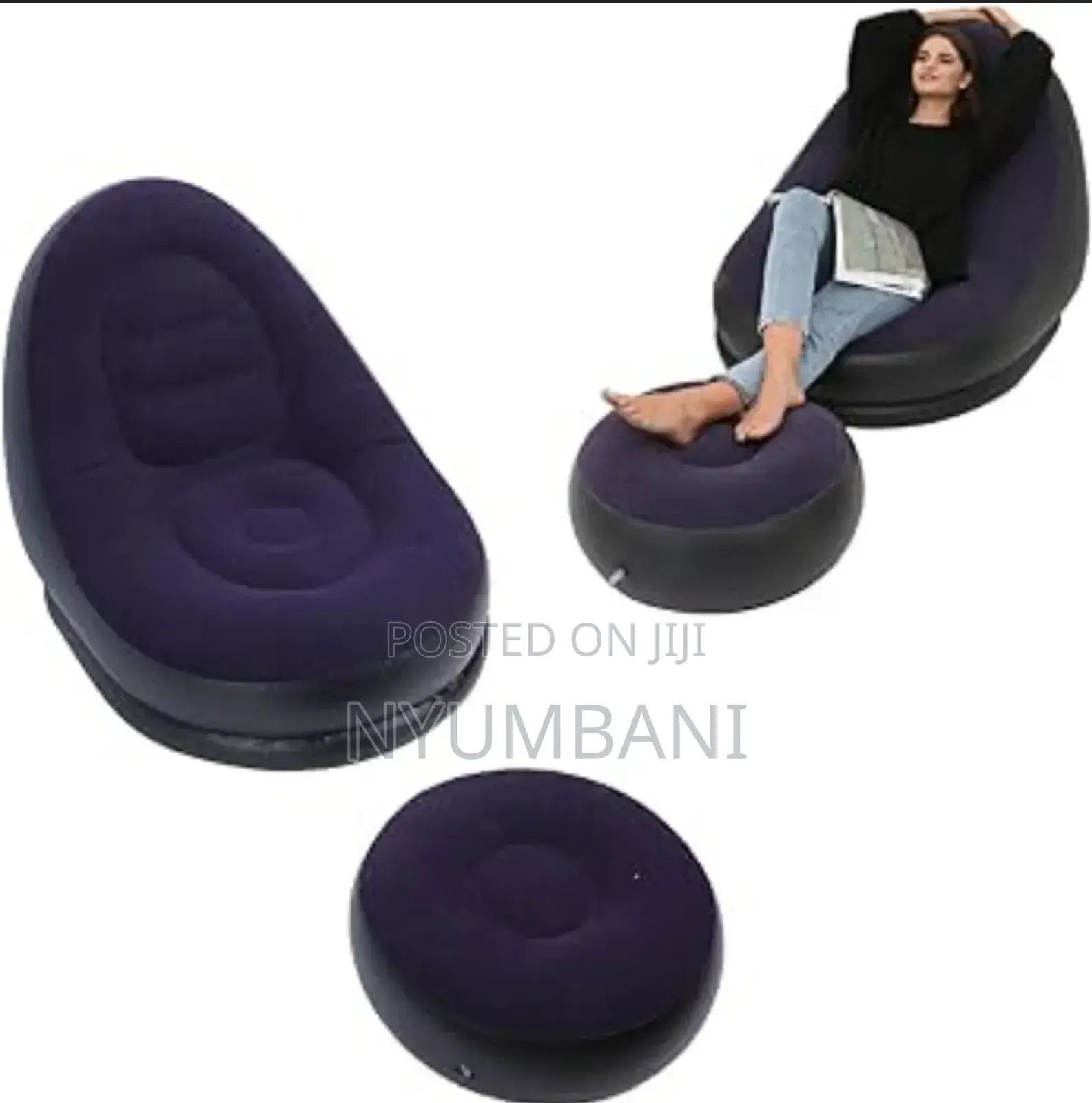 Inflatable Sofa Navy Blue Color