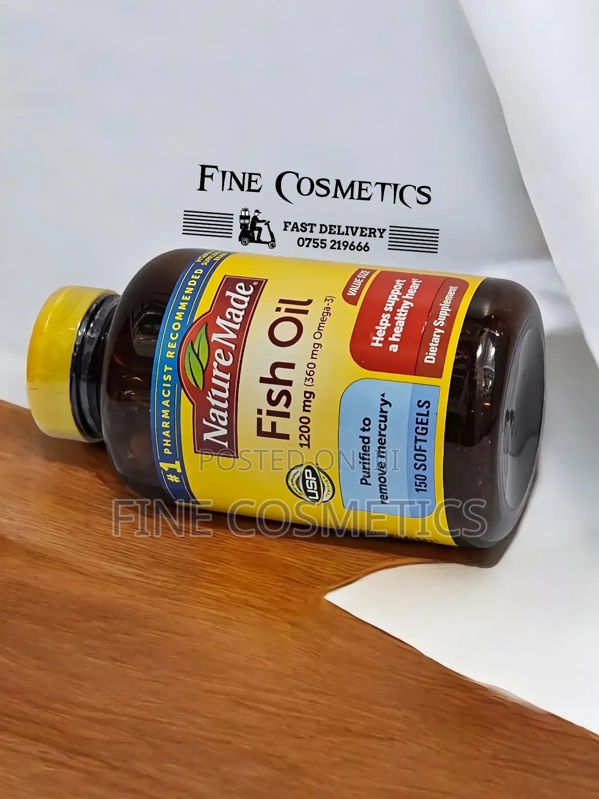 Nature Made Omega-3 Fish Oil for Healthy Heart. 150capsules