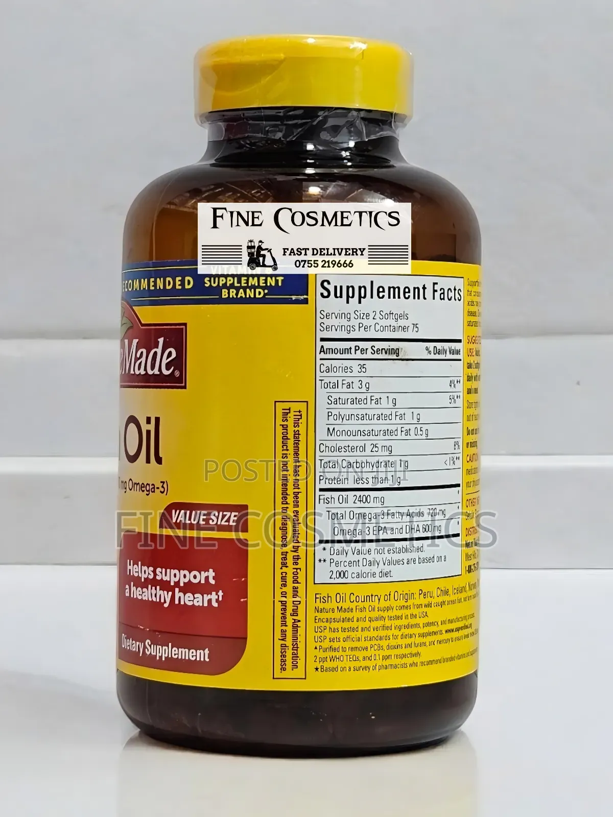 Nature Made Omega-3 Fish Oil for Healthy Heart. 150capsules