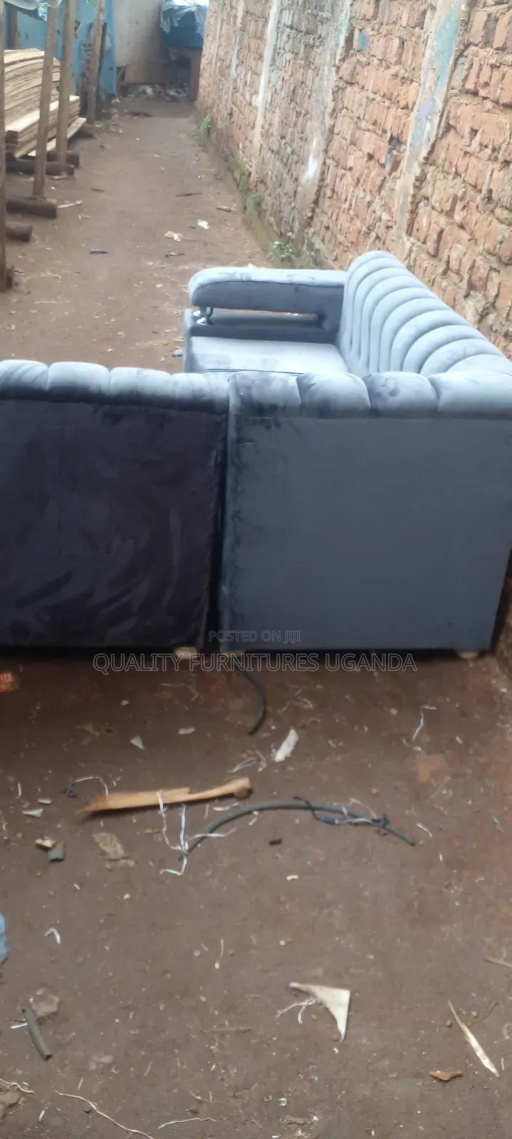 Luxurious L Sofa Set in Gray Colour