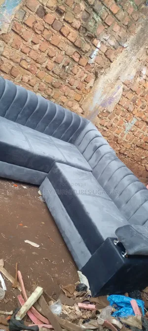 Gray L Sofa Set