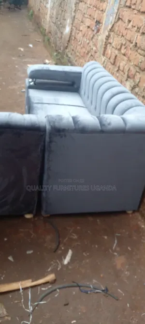 Gray L Sofa Set
