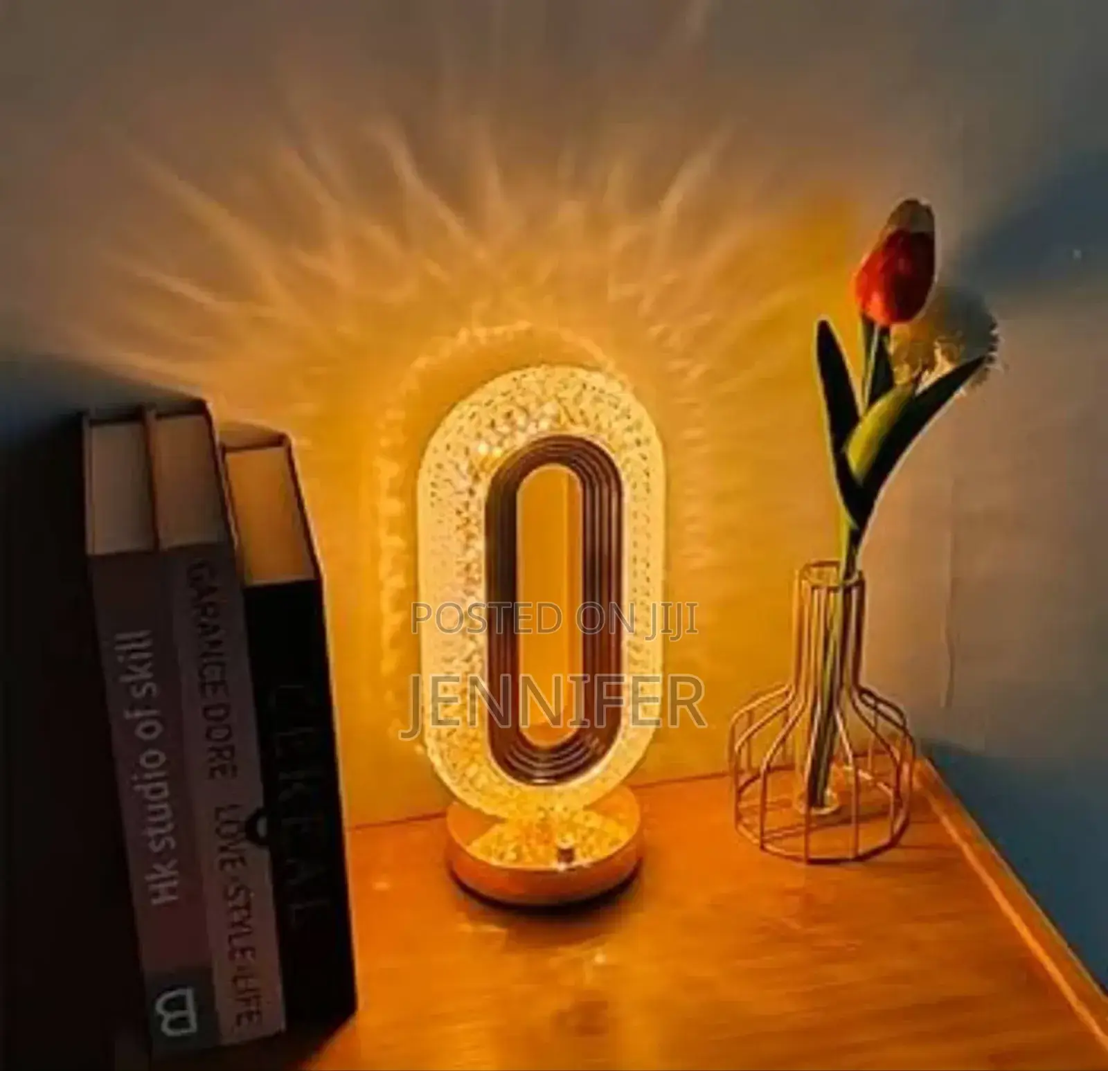 Oval Crystal Led Table Decorative Night Lamp